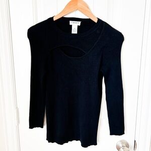 Carmen Carmen Marc Valvo Black Cut Out Sweater Size Medium
